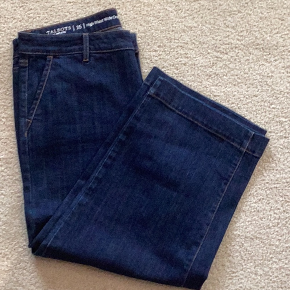 Talbots High-Waist Wide Crop Pant - Picture 5 of 9